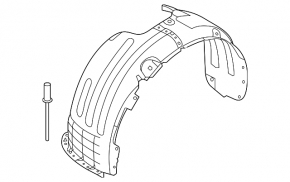 Front right fender liner for Kia Niro 23-25