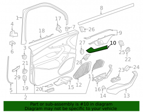Audi A4 B9 17-19 front left door trim molding in walnut wood