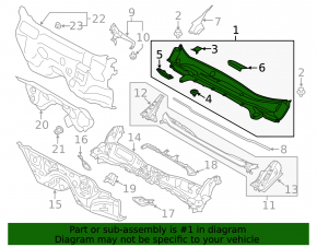 Windscreen wiper grille plastic Subaru Forester 19-21 SK