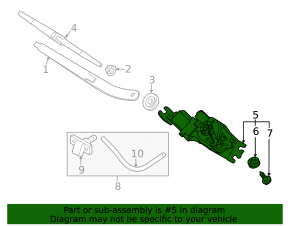 Rear wiper linkage with motor for Kia Sportage 23-26