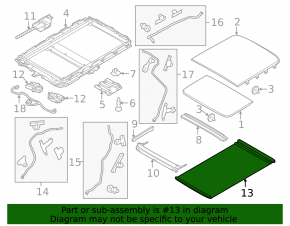 Sunroof curtain Ford Explorer 11-15 black
