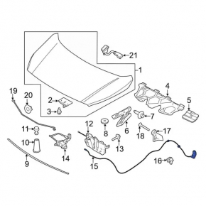 Ford Transit Connect MK2 13-23 Hood Release Cable