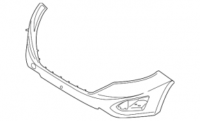 Bare front bumper for a 1915-18 Ford Edge, pre-restored, with parking sensors and a tow hook.