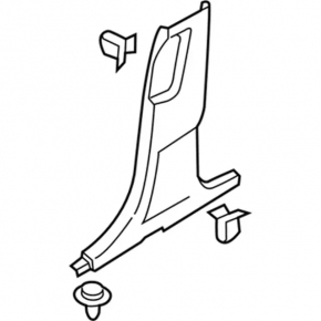 Center pillar trim lower left Ford Edge 15-24 black, scratch