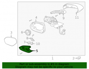 Lincoln Corsair 20-26 lower left side mirror cover, under turn signal, under camera
