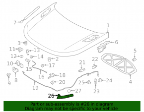 Land Rover Range Rover Velar 18-23 Hood Lock Trim