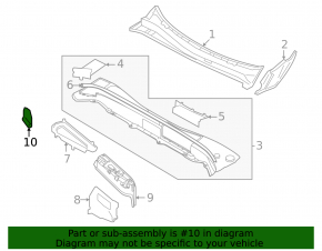 Left windshield wiper grille drain for Volvo XC60 18-26