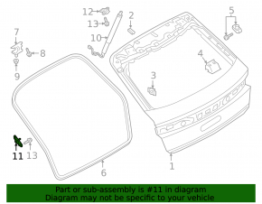 Left tailgate shock absorber bracket for Audi Q8 19-26 on the body