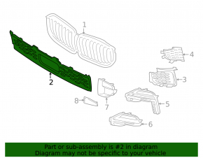 BMW X5 G05 19-23 M-Sport Front Bumper Lower Grille, Without Radar