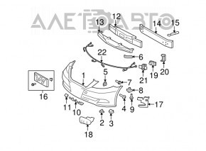 Front bumper mount left Lexus LS460 LS600h 07-09 prerest