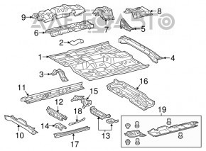 Bottom panel left Toyota Camry v55 15-17 usa tear