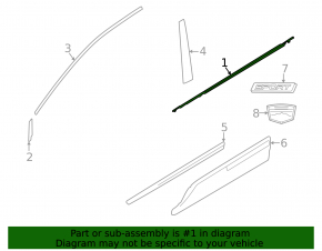 Subaru Crosstrek 2024-26 center front left door glass molding