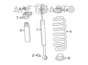 Rear right shock absorber support Chrysler 200 15-17