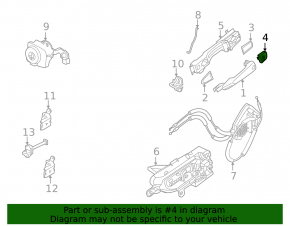 External handle plug front left Nissan Sentra 20-24
