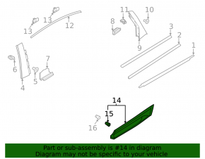 Door trim lower rear left Audi Q5 80A 18-20 S-Line