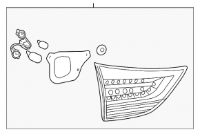 Left inner trunk lid light for Toyota Sienna 12-14