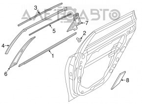 Door trim side rear right Kia Optima 16-20 rear
