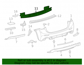 Infiniti QX30 17-19 rear bumper reinforcement