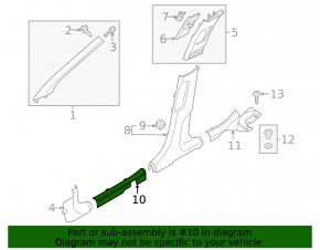 Black front left door sill plate for Hyundai Elantra 21-23