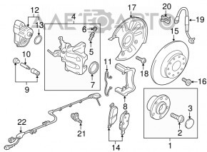 Rear left caliper Audi A3 8V 15-20 electric, rusty