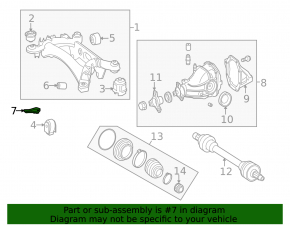 Rear subframe burr rear right Mercedes C-class W205 300/350e 15-21