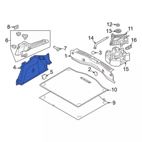 Right arch trim Ford Focus mk3 11-18 5d for subwoofer black