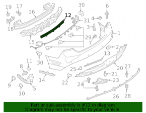 Lincoln MKZ 13-20 rear bumper center mount