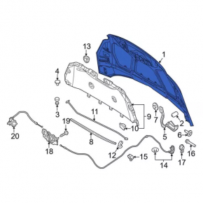 Naked bonnet Ford Focus mk3 15-18 rest