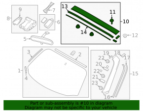 Upper windshield molding for Mazda MX-5 16-25