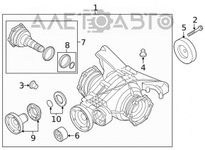 Audi A4 B9 17-25 188k rear differential gearbox with rusty flanges