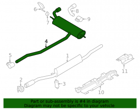 Rear muffler assembly with barrel Mini Cooper Countryman R60 10-16