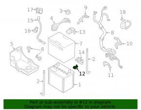 Positive battery terminal Nissan Versa Note 13-19