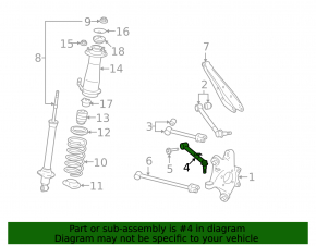 Lower rear left control arm Lexus IS250 IS300 IS350 06-13