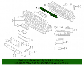 Upper radiator grille trim grill Audi Q7 16-19
