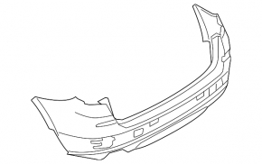 Bare rear bumper BMW X3 F25 15-17 for parking sensors, graphite, broken, missing fragments, scratches, broken fasteners