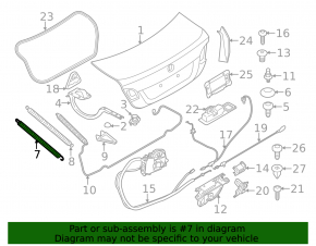 Left trunk lid spring BMW 5 F10 11-16