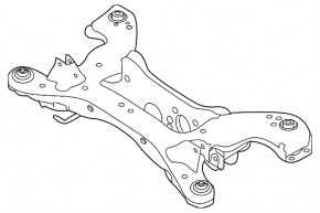 The rear subframe of an Infiniti QX50 19-25 FWD has a dented camber bolt.