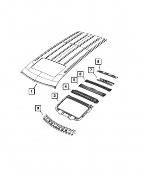 Jeep Grand Cherokee WL 21-25 metal roof with sunroof, long