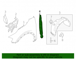 Left door-wing seal for Kia Sportage 23-26