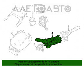 Left steering column switch Lexus ES300h ES350 13-18 under fog lights, worn