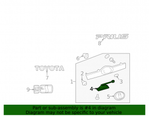 Keyless Tailgate Release Button Toyota Prius 20 04-09