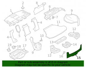 Trunk opening trim Infiniti Q50 14-20 for spare wheel