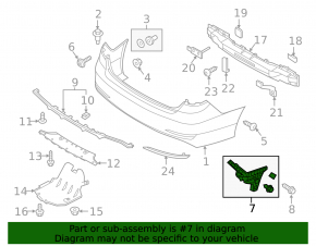 Rear bumper mount left Hyundai Sonata 15-17