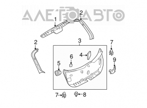 Lower tailgate trim for Mazda3 MPS 09-13