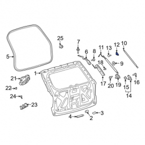 Right tailgate shock absorber bracket for Ford Explorer 20-24 with bump stop