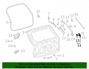 Right tailgate shock absorber bracket for Ford Explorer 20-24 with bump stop