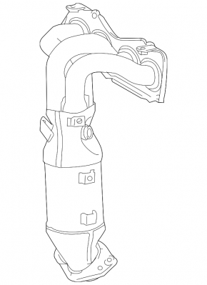 Exhaust manifold with catalytic converter for Toyota Rav4 2.5 10-12, with lambda sensor