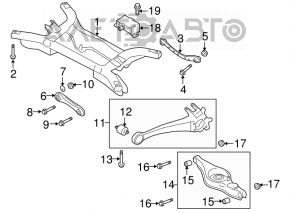 Rear subframe for Mitsubishi Outlander 16-16 rest FWD