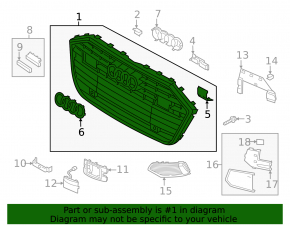 Radiator grill bare Audi A6 C8 19-