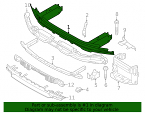 Upper front bumper reinforcement for BMW 5 G60 24-25